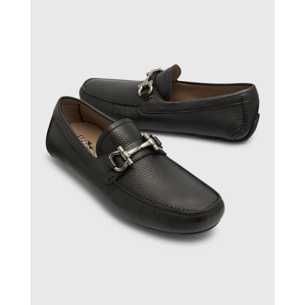 $800 Salvatore Ferragamo "PARIGI" Black Pebbled Leather Loafer 9 D (42 EU)